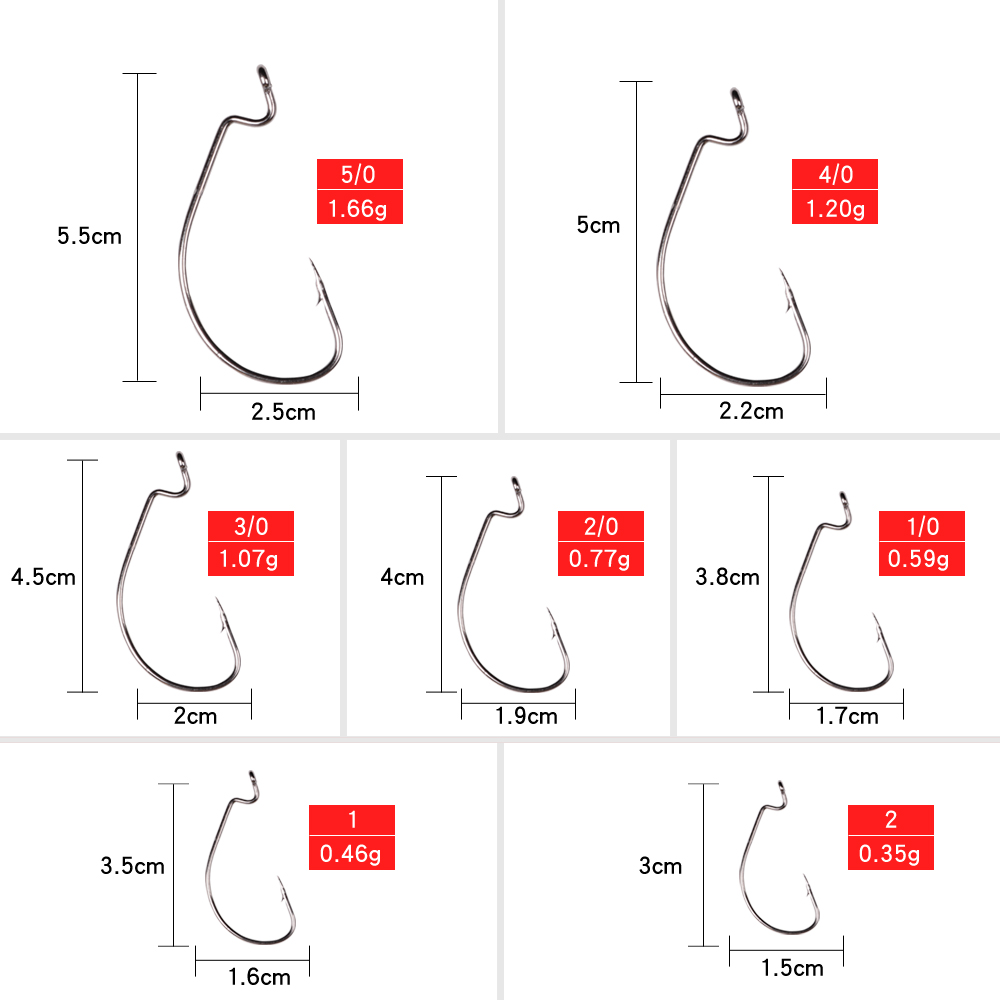 LUSHAZER 10pcs/lot Carbon Stee - огляд і ціна Fishing Hook Offset