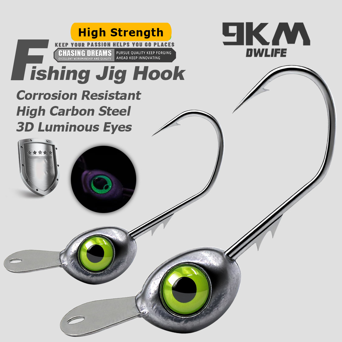 9KM Shaky Head Jigs Hook with  - огляд і ціна Fishing Hook Weedless