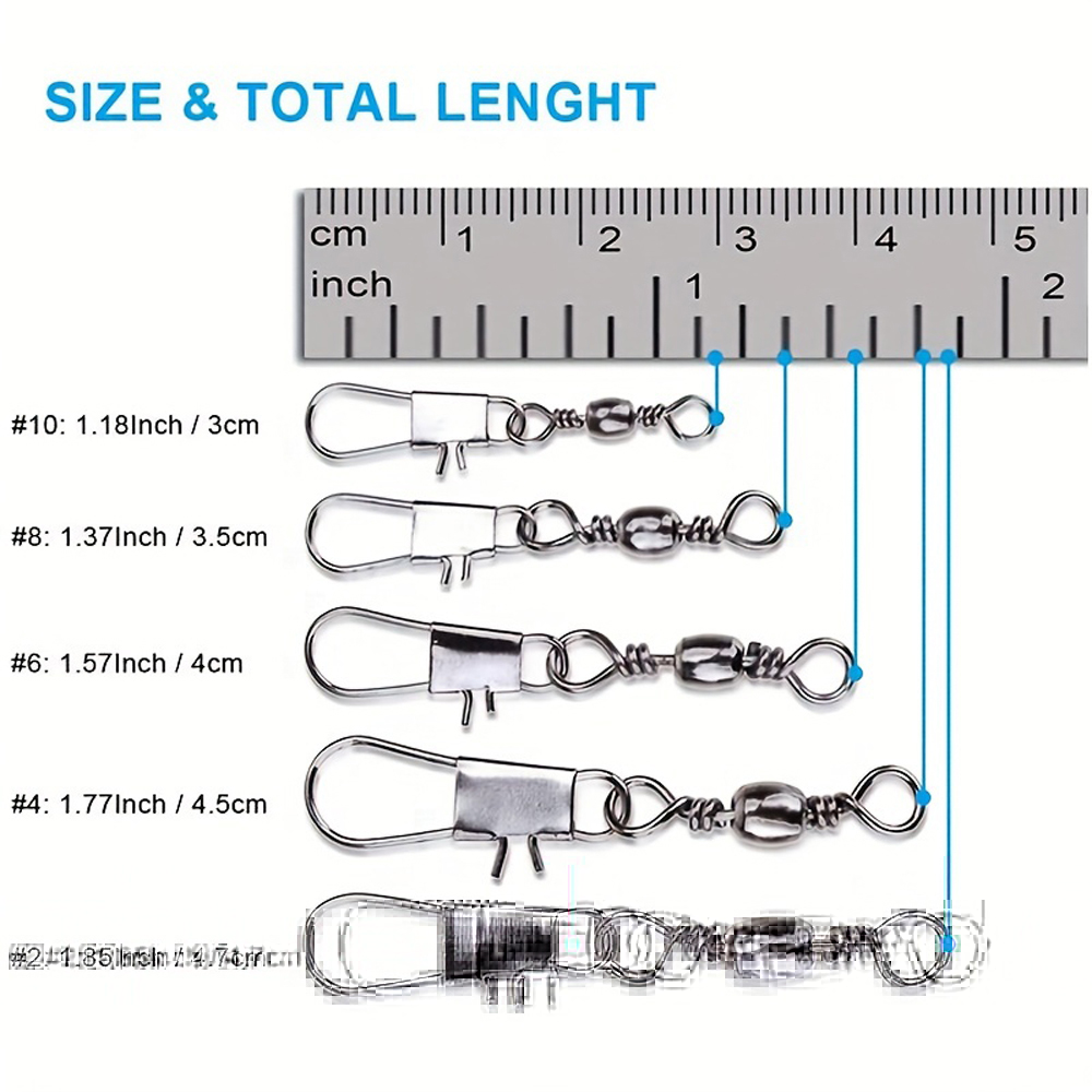 100Pcs/Lot 4#6#8#10#12# Swivel - огляд і ціна Fishing Hook Stainless Steel