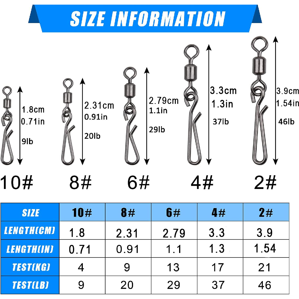 30Pcs swivels and snap for fis - огляд і ціна Fishing Hook Stainless Steel