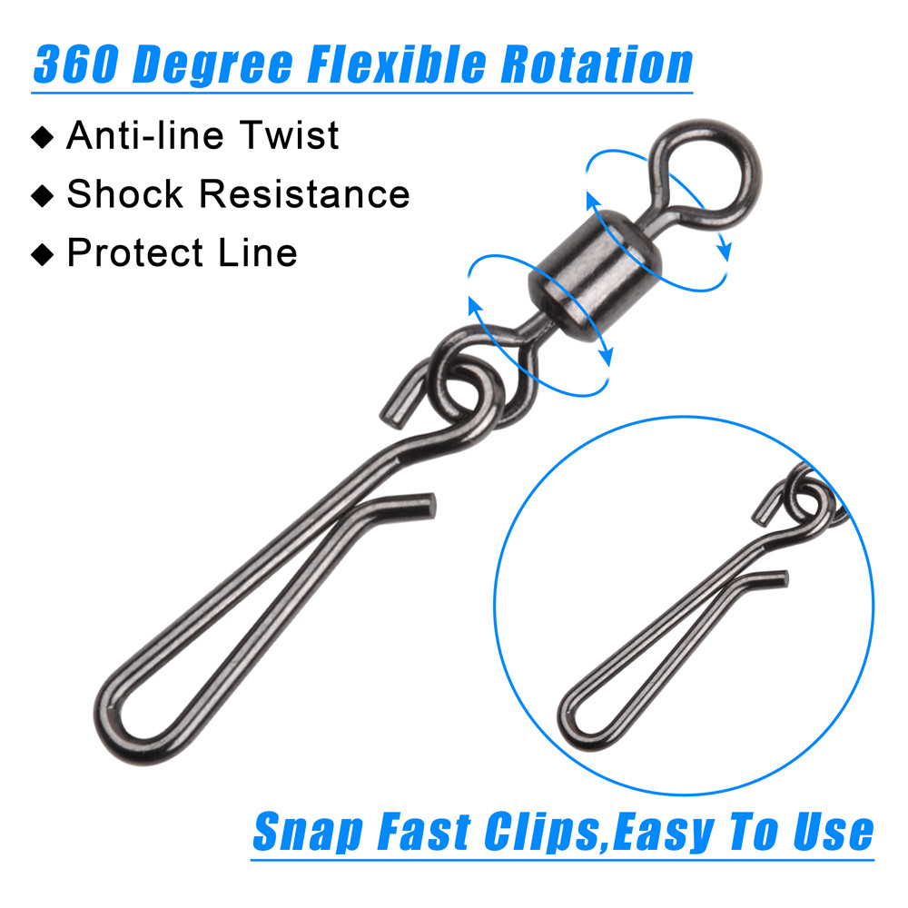 30Pcs swivels and snap for fis - огляд і ціна Fishing Hook Stainless Steel