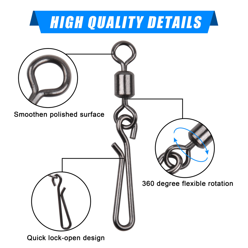30Pcs swivels and snap for fis - огляд і ціна Fishing Hook Stainless Steel